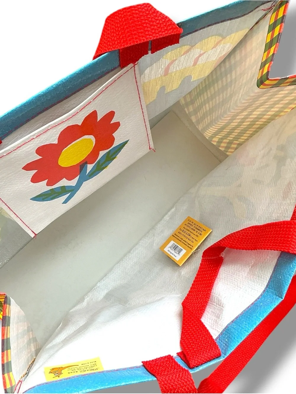NWT Blue Q Grocery List Huge Market Shopper Beach Party Tote Recycled cheerful